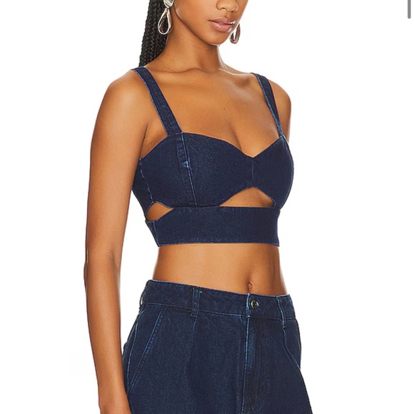 SALE‼️NEW AFRM Lavera Top in Dark Lancer Wash - Picture 3 of 9